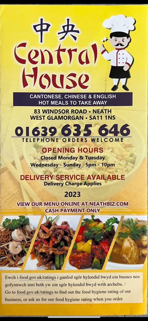 Central House Cantonese Chinese Neath