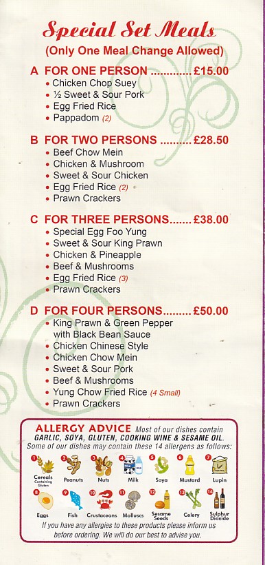Central House Cantonese Chinese Neath