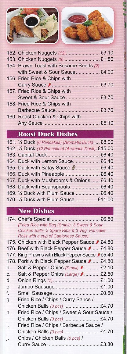 lotus Garden Chinese Tonna Neath Menu