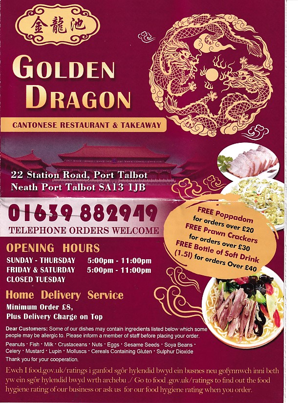 Golden Dragon chinese takeaway Port Talbot