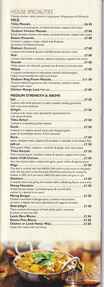 Menu of Haldi Spice Neath